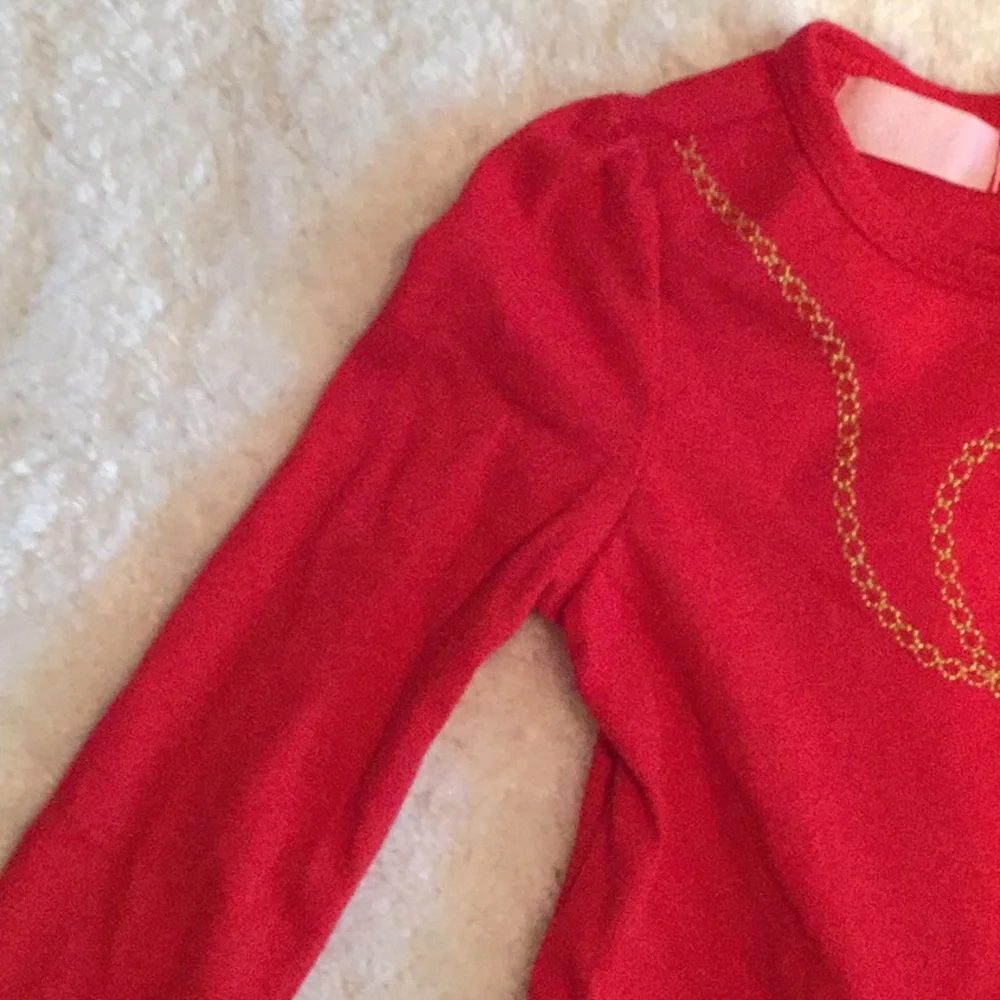 Red Girls' Matching Set with Black Leggings